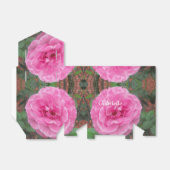 Roze rozenpatroon bedankdoosjes (Uitgevouwen)