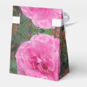 Roze rozenpatroon bedankdoosjes (Achterkant)