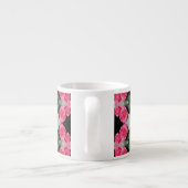 Roze rozenpatroon espresso kop (Achterkant)