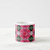 Roze rozenpatroon espresso kop (Voorkant)