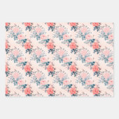 Roze rozenpatroon inpakpapier vel (Voorkant 2)