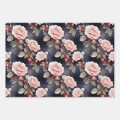 Roze rozenpatroon inpakpapier vel (Voorkant)