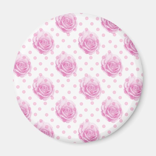 roze rozenpatroon magneet (Voorkant)