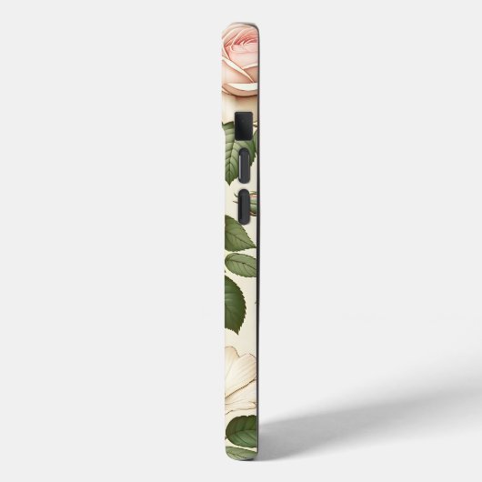 roze rozenpatroon op crème achtergrond Case-Mate iPhone case (Achterkant / Links)