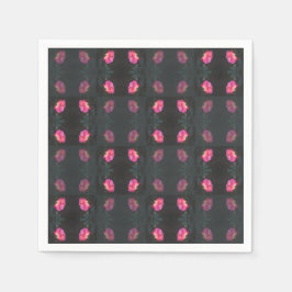 Roze rozenpatroon servet