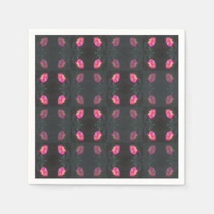Roze rozenpatroon servet