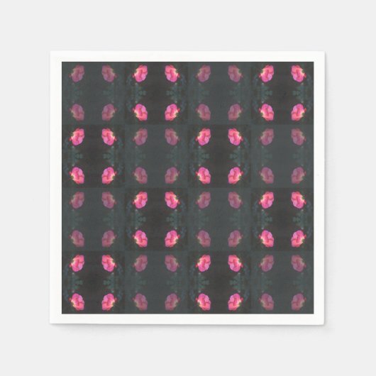 Roze rozenpatroon servet (Voorkant)