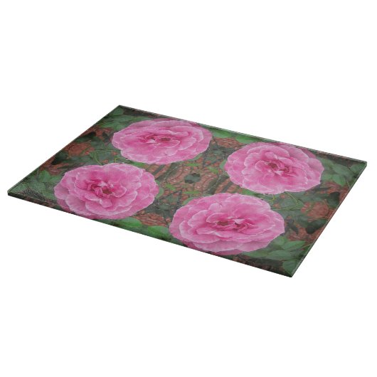 Roze rozenpatroon snijplank (Hoek)