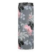 Roze rozenpatroon thermosbeker (Achterkant)