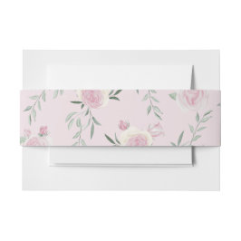 Roze rozenpatroon uitnodigingen wikkel
