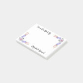 Roze rozenpenseel waarin persoonlijke post-it noti post-it® notes (Schuin)