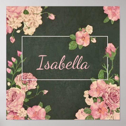 Roze rozenprint, poster papier (mat) (Voorkant)