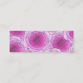 Roze rozenprofielkaart mini visitekaartje (Achterkant)