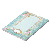 Roze Rozenrood Frans Manuscript en kant Notitieblok (Linkerzijde)