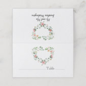 Roze Rozenrood Lijst op White Wedding Design Plaatskaartje (Buitenkant ongevouwen)