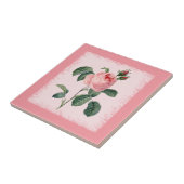 Roze Rozenroodroze keramische tegel Tegeltje (Zijkant)
