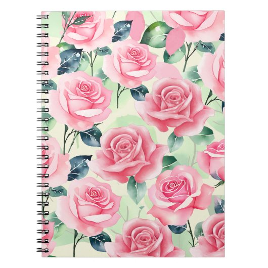 Roze Rozenroze spiraal Foto Notitieboek (Voorkant)