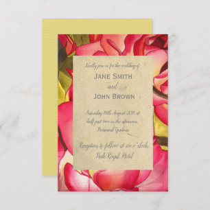 Roze Rozenrozenbruiloft waterverf kunst ritueel Kaart