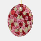 Roze Rozenrozenkerstversiering Keramisch Ornament (Rechts)
