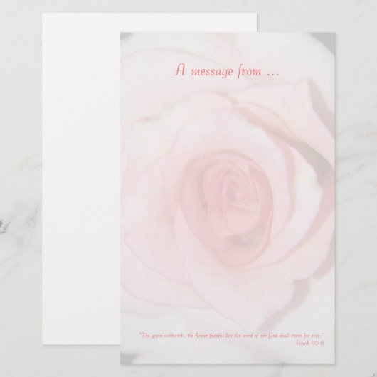 Roze Rozenrozenschrijfbenodigdheden Briefpapier (Voorkant / Achterkant)