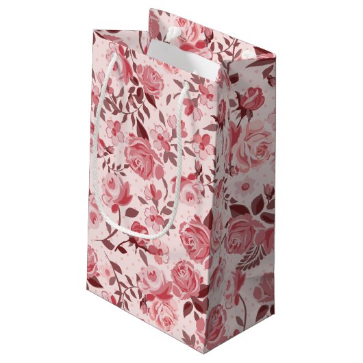 Roze Rozenrozenzakken Klein Cadeauzakje (Achterkant Gekanteld)