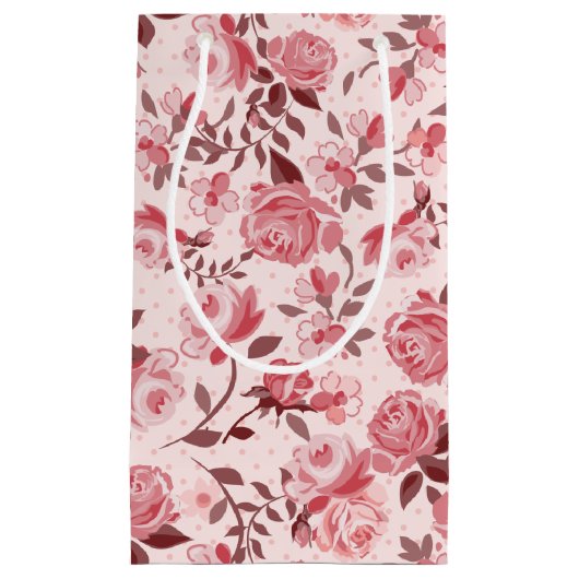 Roze Rozenrozenzakken Klein Cadeauzakje (Voorkant)