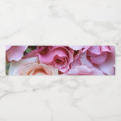 Roze rozenstolling waterfles etiket (Enkel label)
