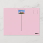 Roze rozenstruik onder blauwe lucht, op maat gemaa briefkaart (Achterkant)