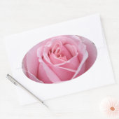 Roze rozenticker ovale sticker (Envelop)