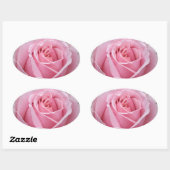 Roze rozenticker ovale sticker (Vel)