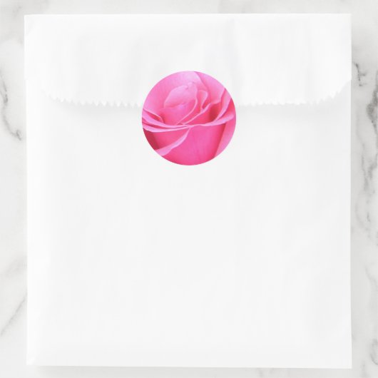 Roze rozenticker ronde sticker (Tas)