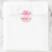 Roze rozenticker ronde sticker (Tas)