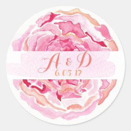 Roze rozenticker ronde sticker