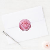 Roze rozenticker ronde sticker (Envelop)