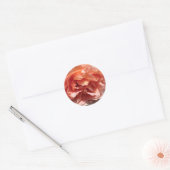 Roze rozenticker ronde sticker (Envelop)