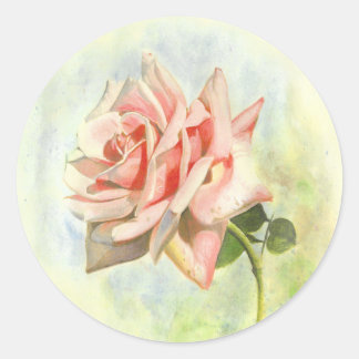 Roze rozentickers ronde sticker