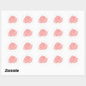 Roze rozentickers ronde sticker (Vel)