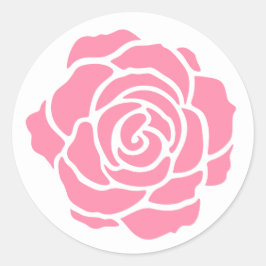 Roze rozentickers ronde sticker
