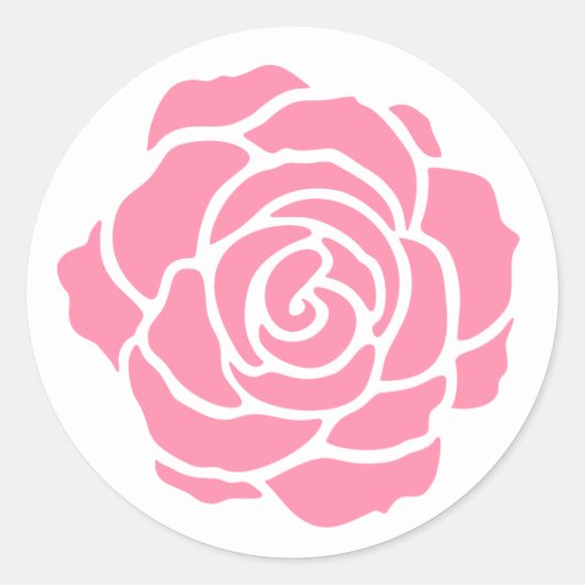 Roze rozentickers ronde sticker (Voorkant)