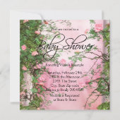 Roze Rozentuin Baby Shower Kaart (Achterkant)