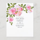 Roze Rozentuin Bruiloft Flyer (Voorkant)