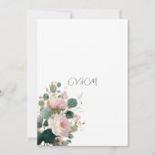 Roze Rozentuin Eucalyptus bruiloft Kaart (Achterkant)