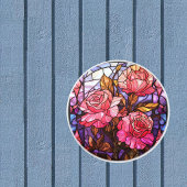 Roze Rozentuin Gebrandschilderde Glaskijkje Keramische Knop