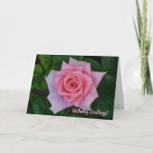 Roze rozentuin kunst verjaardagskaart kaart (Voorkant)