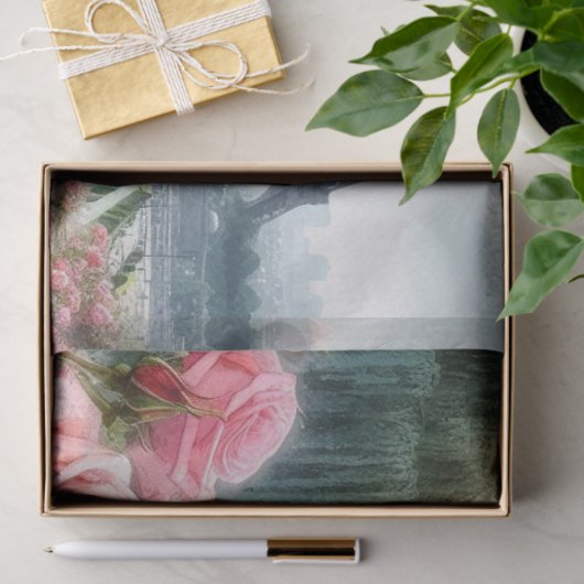 Roze Rozentuin Parijs Botanisch Weefsel Papier (Geschenk)