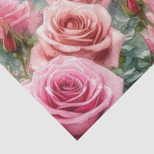 Roze Rozentuin Parijs Botanisch Weefsel Papier (Detail)