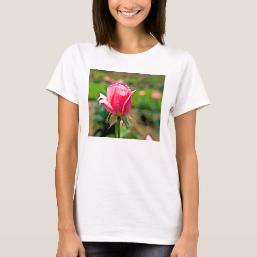 Roze Rozentuin T-shirt (Voorkant)