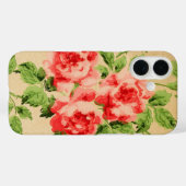 Roze rozentuinrozen op gouden achtergrond Case-Mate iPhone case (Achterkant (horizontaal))