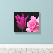  roze rozentulpenbloem Eenvoudige moderne bloemen Canvas Afdruk (Insitu (Houten vloer))
