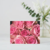 Roze rozenventilator briefkaart (Staand voorkant)